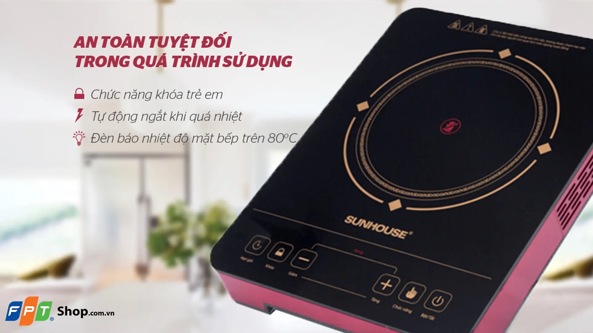 Bếp hồng ngoại đơn cảm ứng Sunhouse SHD6014 2000W