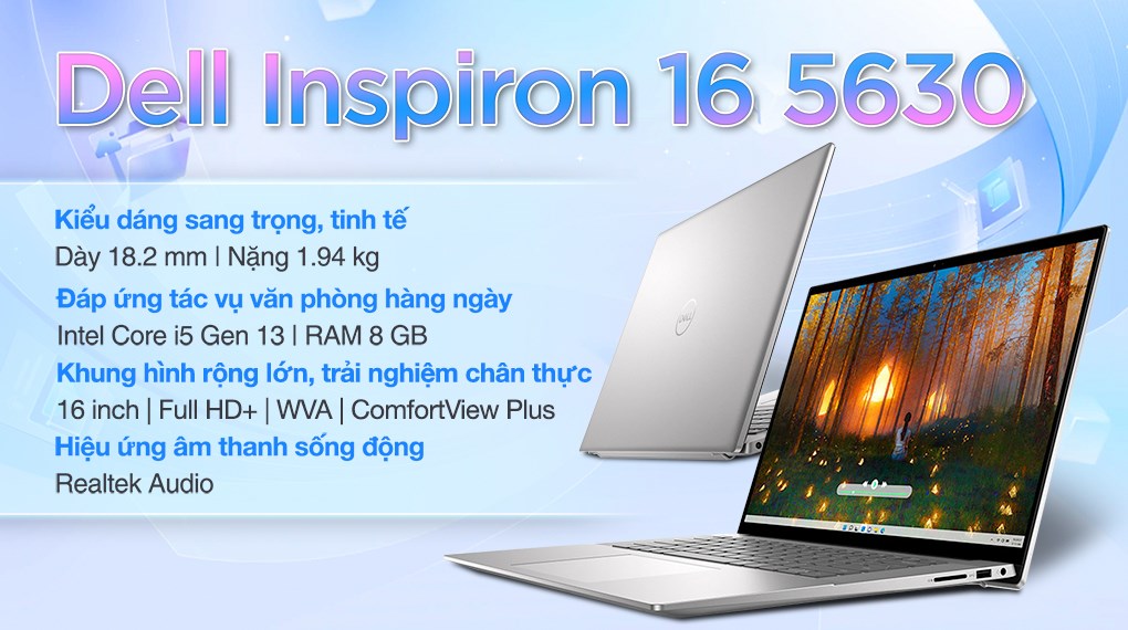 Dell Inspiron 16 5630 (Core i5-1340P, 16GB, 512GB, Intel Iris Xe Graphic, 16'' FHD+)
