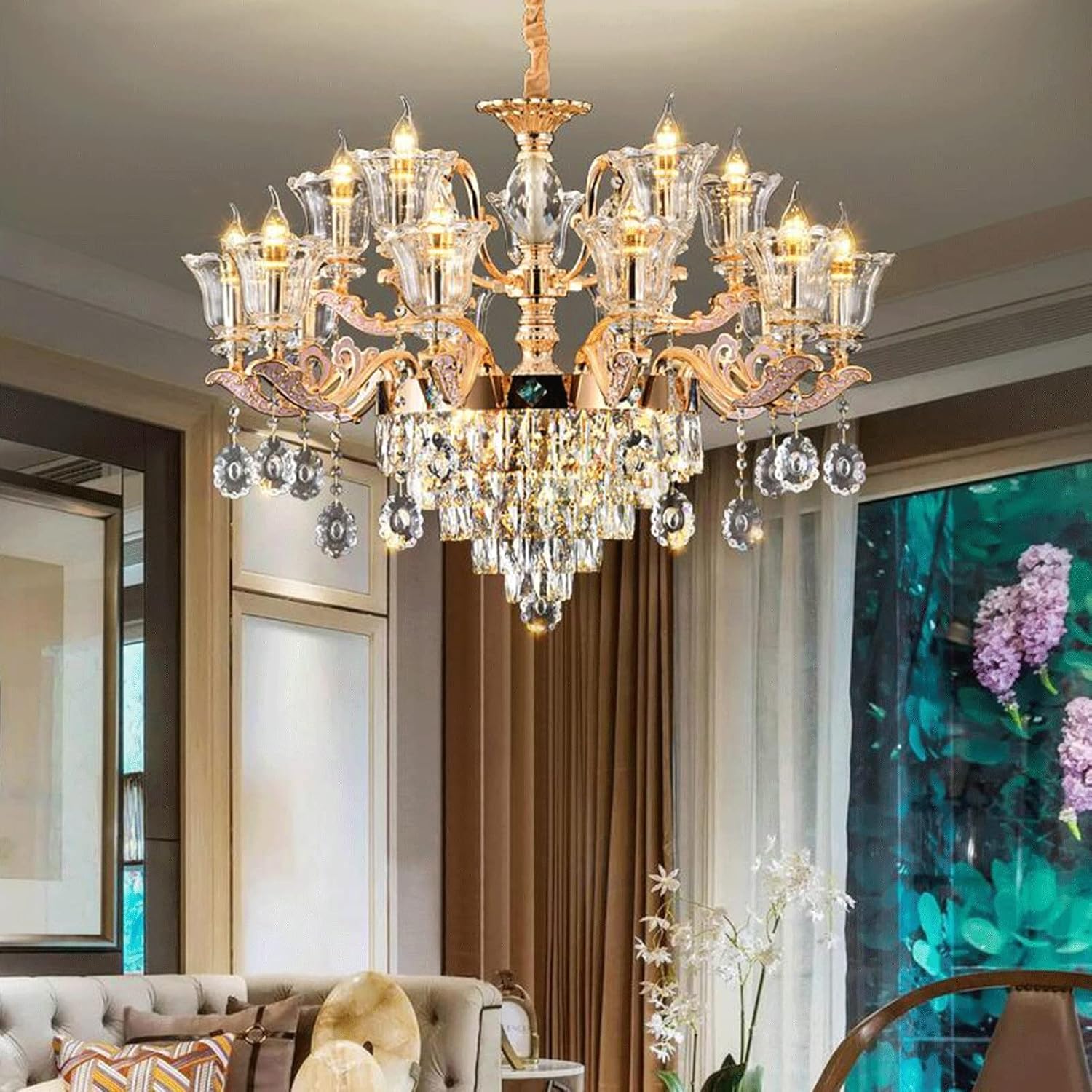 Đèn Chùm Pha Lê thuỷ tinh nến DC891T 6, 8, 10 Tay