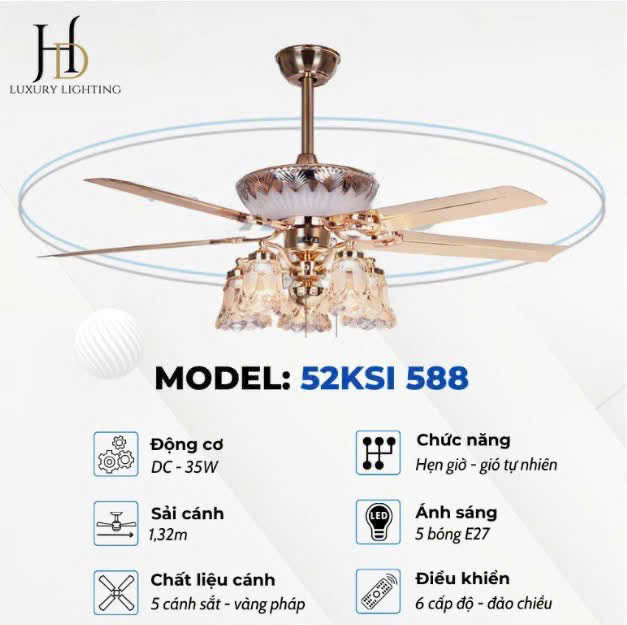 Quạt chùm đèn Klasse 52KSI 588