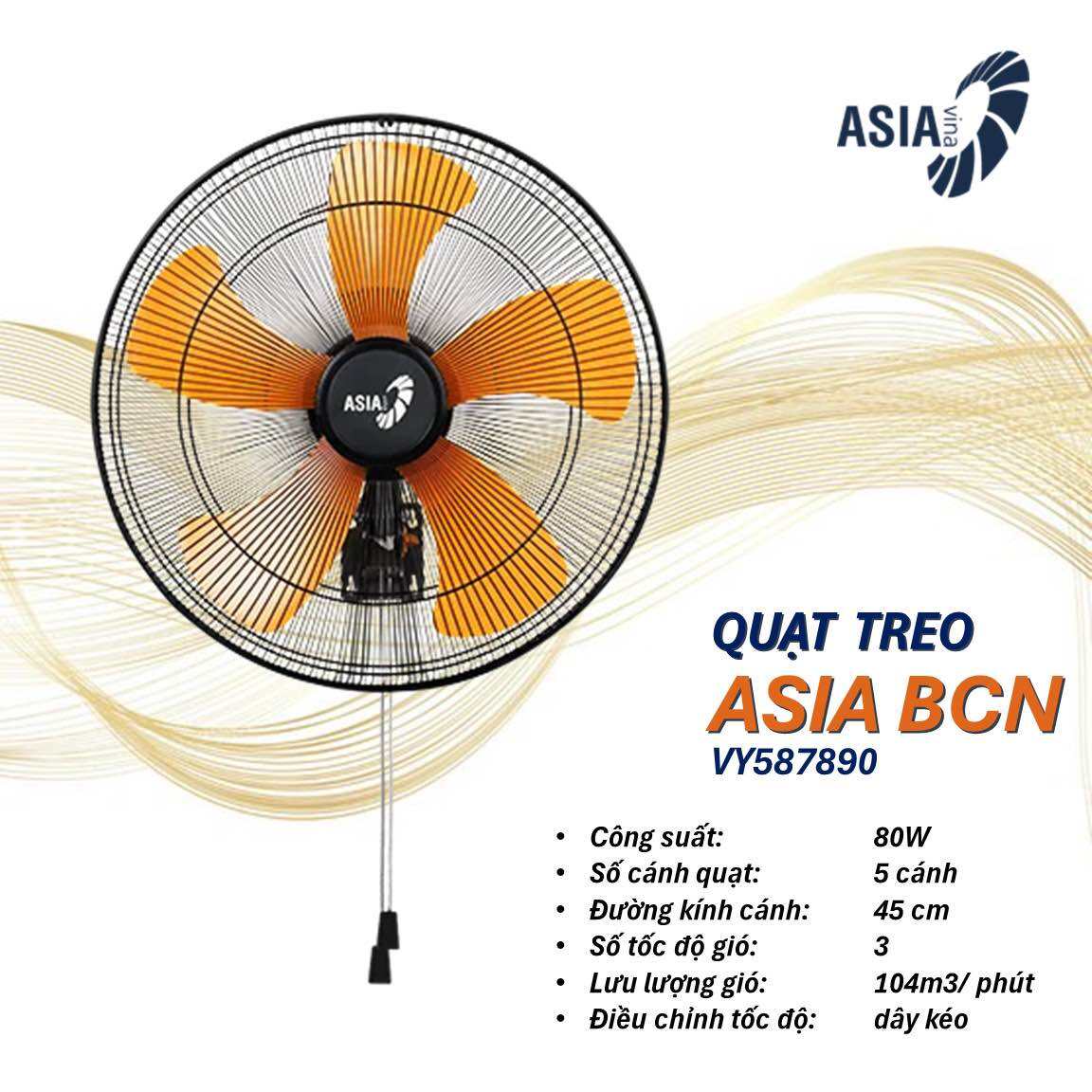 Quạt treo Bán Công Nghiệp Asia - VY587890 - 45cm - 80W
