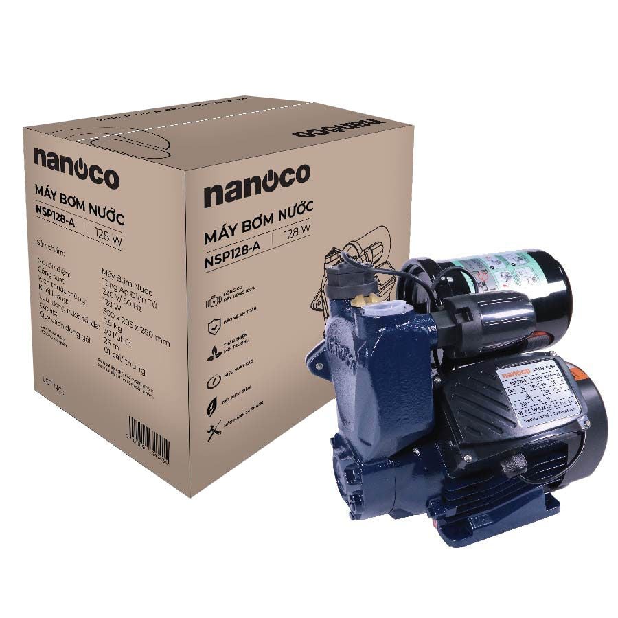 Máy bơm tăng áp nước nóng Nanoco NCPS128-A (128W)