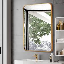 Gương 45x60cm viền nhôm vàng DKT