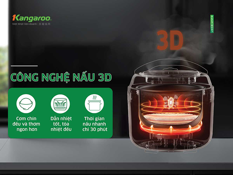 Nồi cơm điện Kangaroo 1.8 lít KGRC18M3