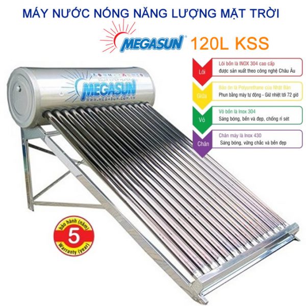 Máy nước nóng NLMT Megasun 1812 KAE 120 Lít