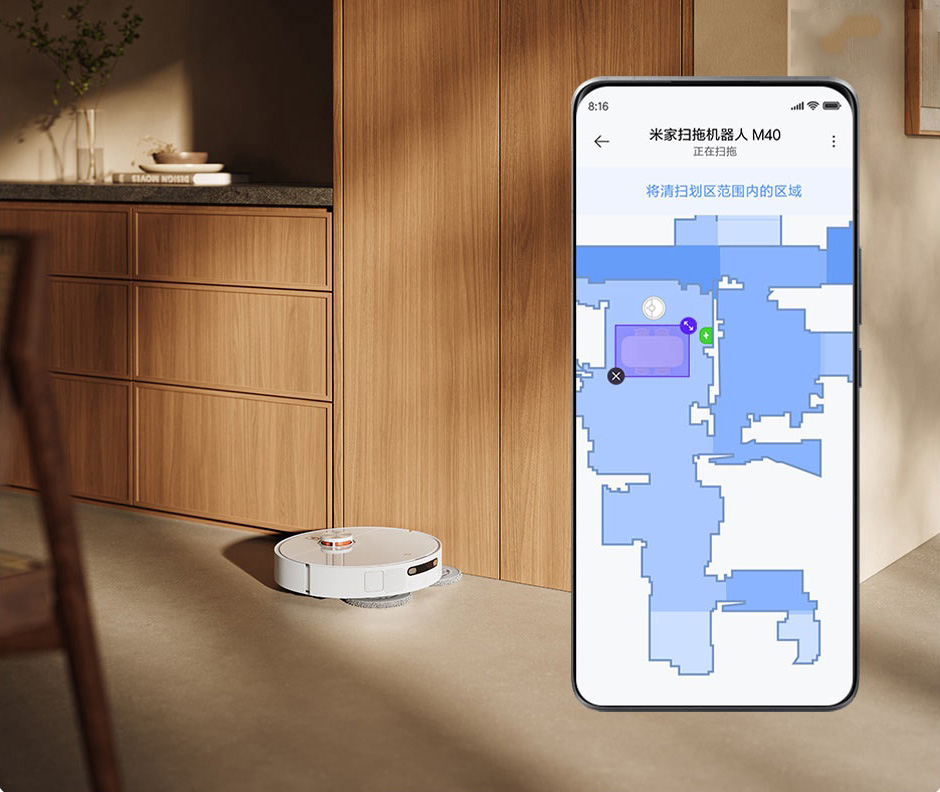 Robot hút bụi lau nhà Xiaomi Mijia M40 D110CN - tự dọn bụi, giặt sấy khăn