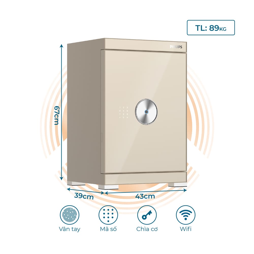Két sắt Philips SBX602-6CU kết nối wifi - 89kg