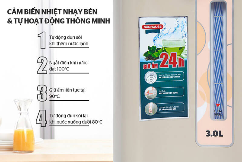 Bình thủy điện Sunhouse SH 1530 3.0 lít