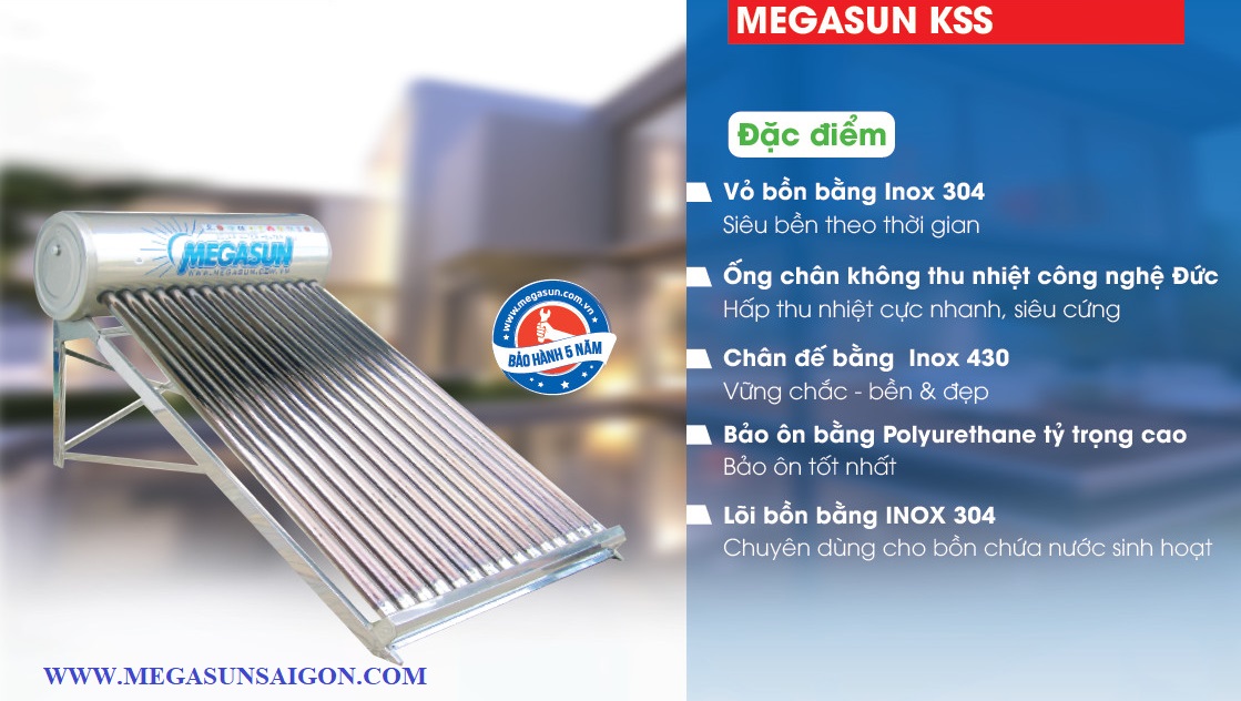 Máy nước nóng NLMT Megasun 1812 KAE 120 Lít