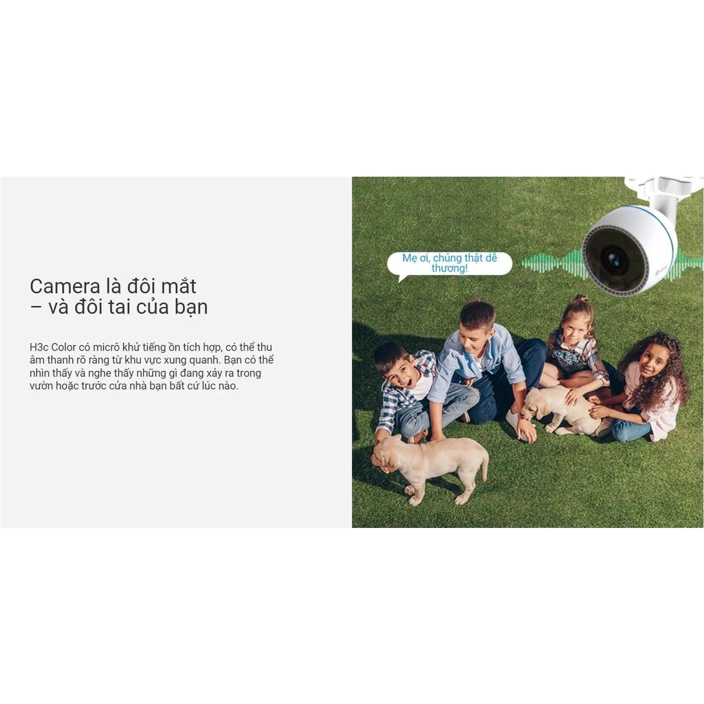 Camera WiFi ngoài trời EZVIZ H3C Color 2MP (CS-H3c-R100-1K2WFL)