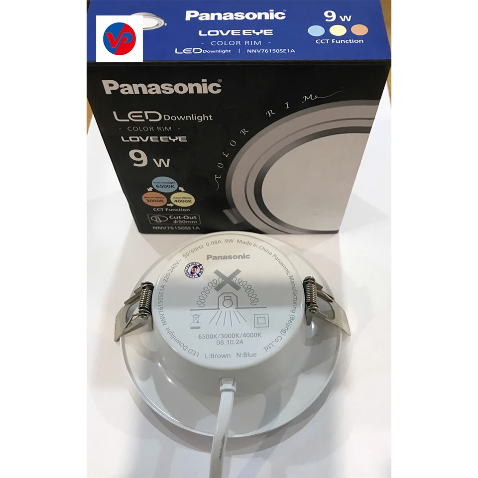 LED Downlight Panasonic  9W, Color Rim - Silver - 4000k - Trung tính