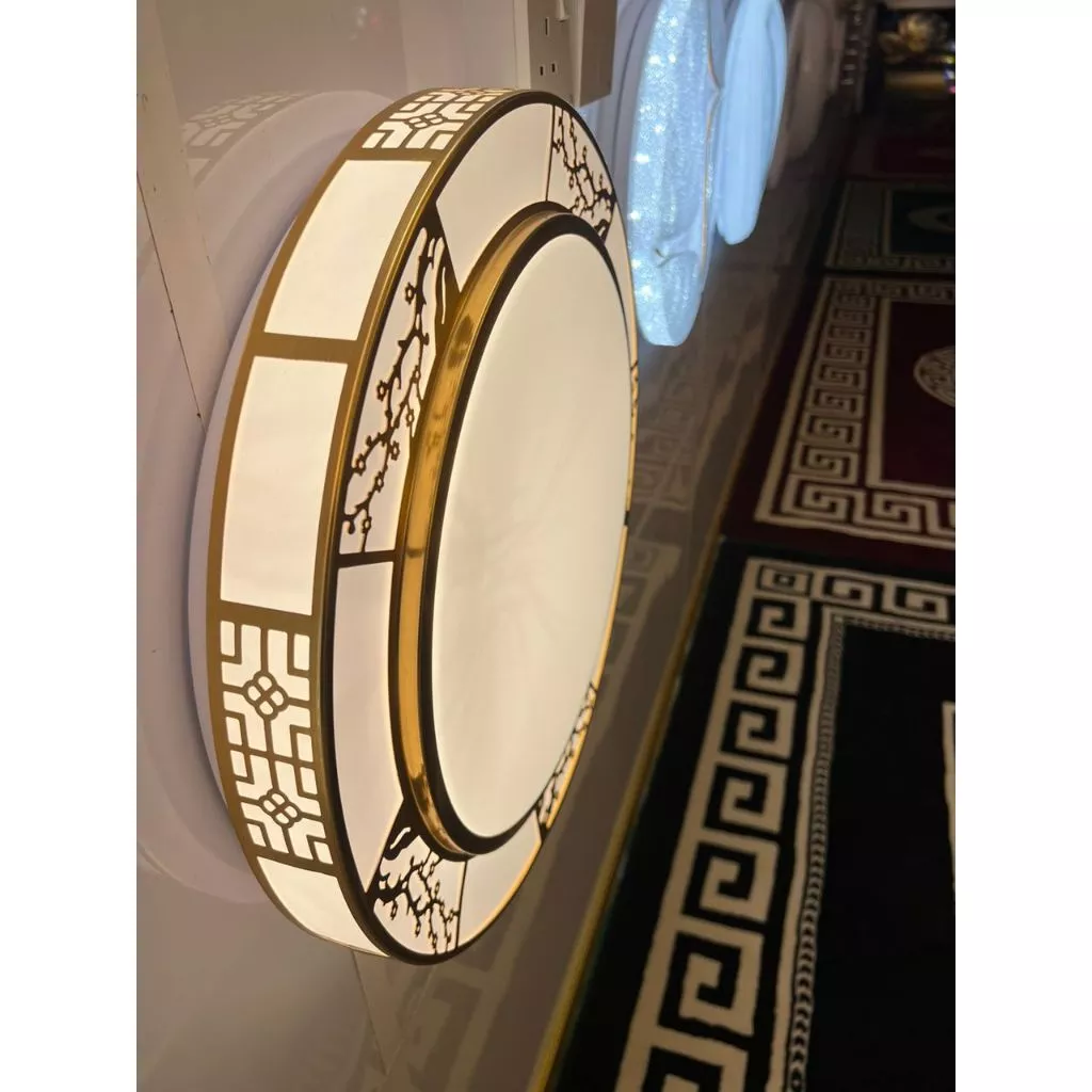 Đèn trần LED nhôm Acrylic hình hoa mận tròn cho phòng khách D500