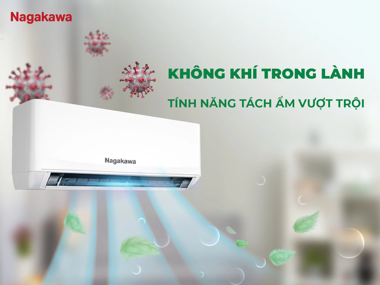 Điều hòa Nagakawa 1.5 HP 12000BTU 1 chiều inverter NIS-C12R2U51