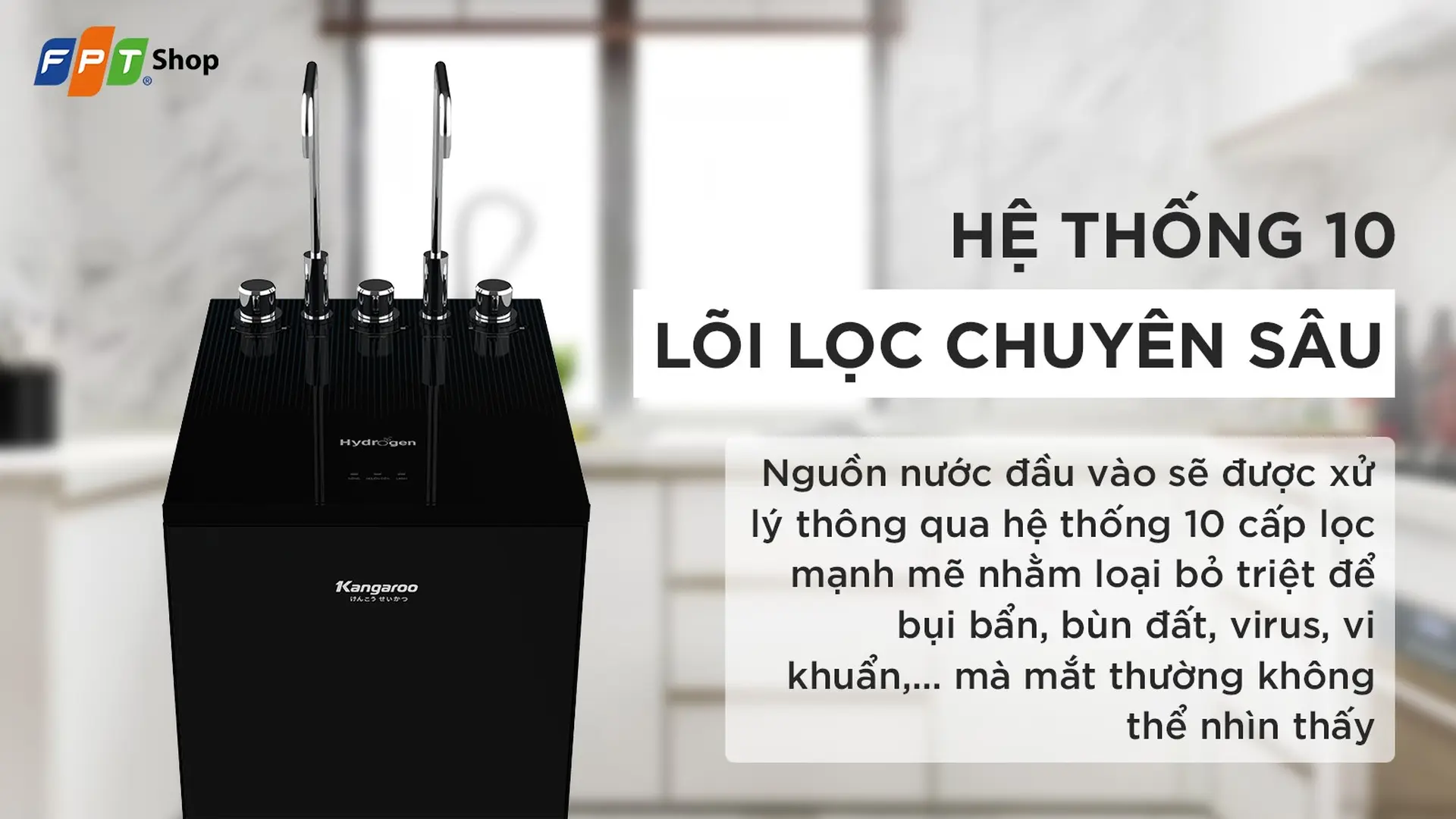 Máy lọc nước nóng lạnh RO Kangaroo 10 lõi KG10A15