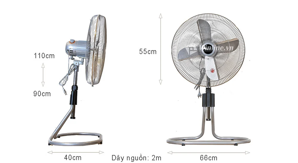 Quạt sàn chinghai FF2399, 4 cánh nhôm, sải cánh 500mm
