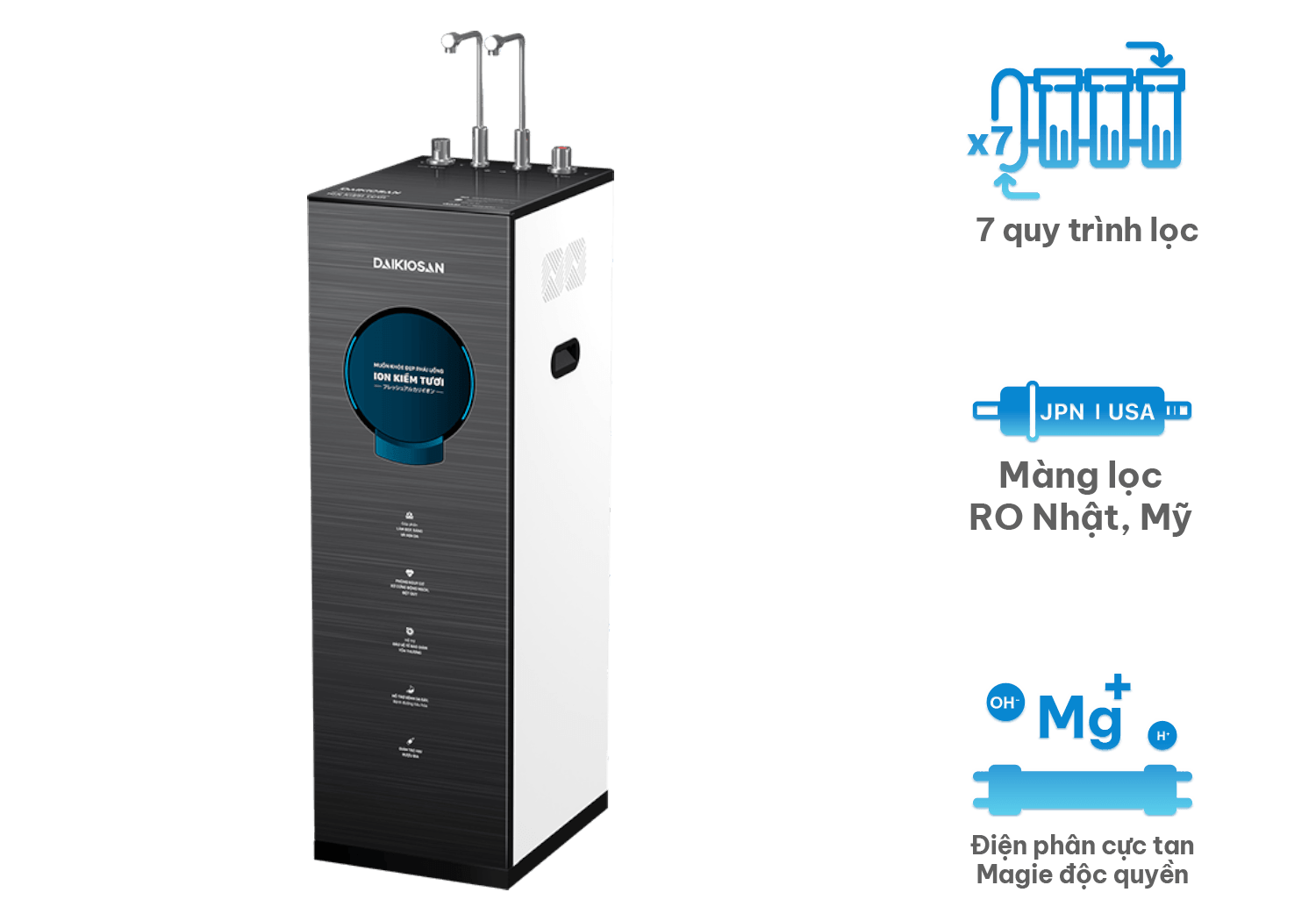 Máy lọc nước ion kiềm tươi nóng nguội lạnh Daikiosan DN305 (cho vùng pH thấp)