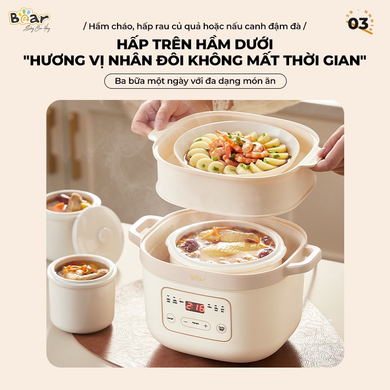 Nồi nấu chậm Bear 1.6L SB-NNC16