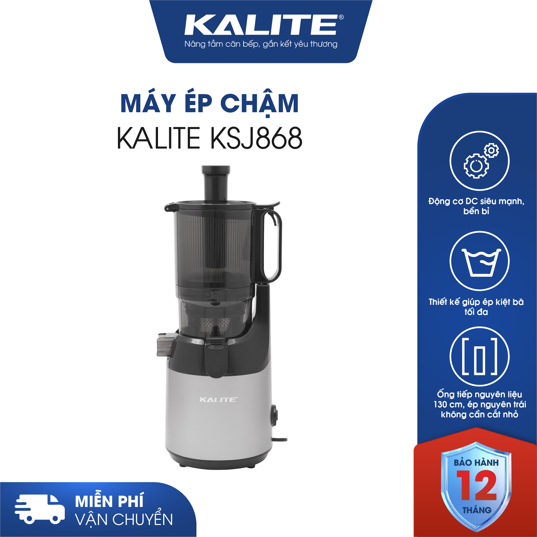 Máy ép chậm Kalite KSJ868 
