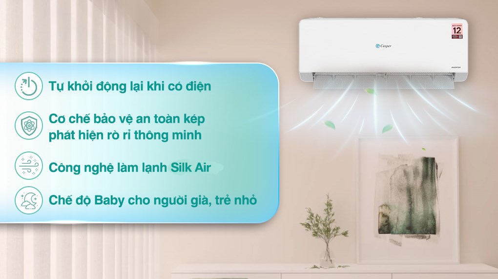 Máy lạnh Casper Inverter 1 HP QC-09IS36