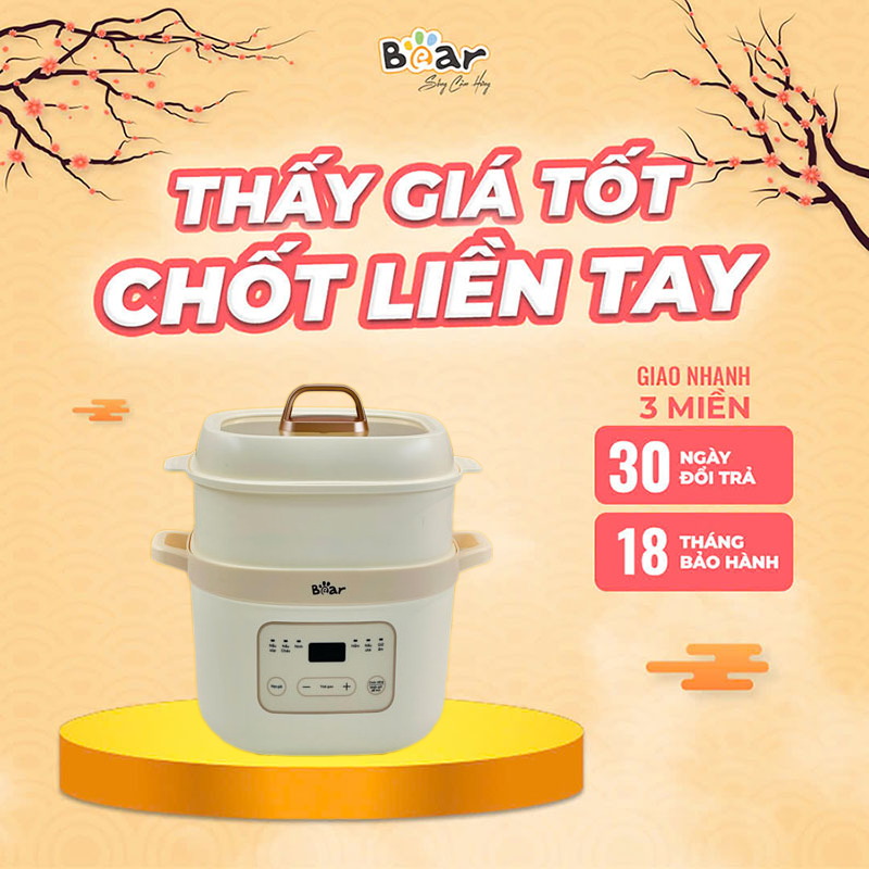 Nồi nấu chậm Bear 1.6L SB-NNC16