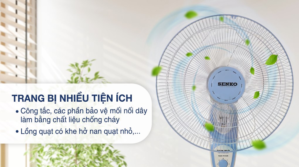 Quạt treo tường Senko 3 cánh TC1626 47W