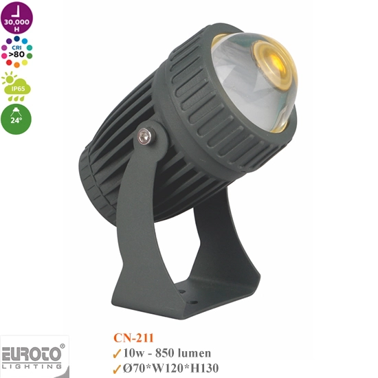 Đèn rọi tường rọi cột rọi cây ngoài trời 10W sáng Vàng
