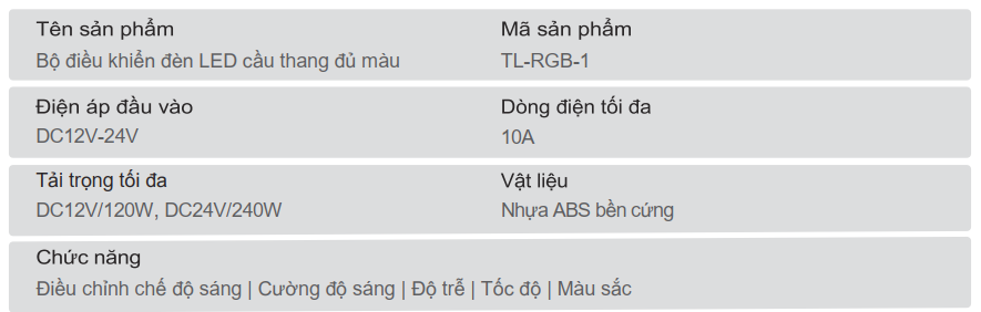 Bộ điều khiển LED cầu thang đủ màu Điện Thanh Liêm