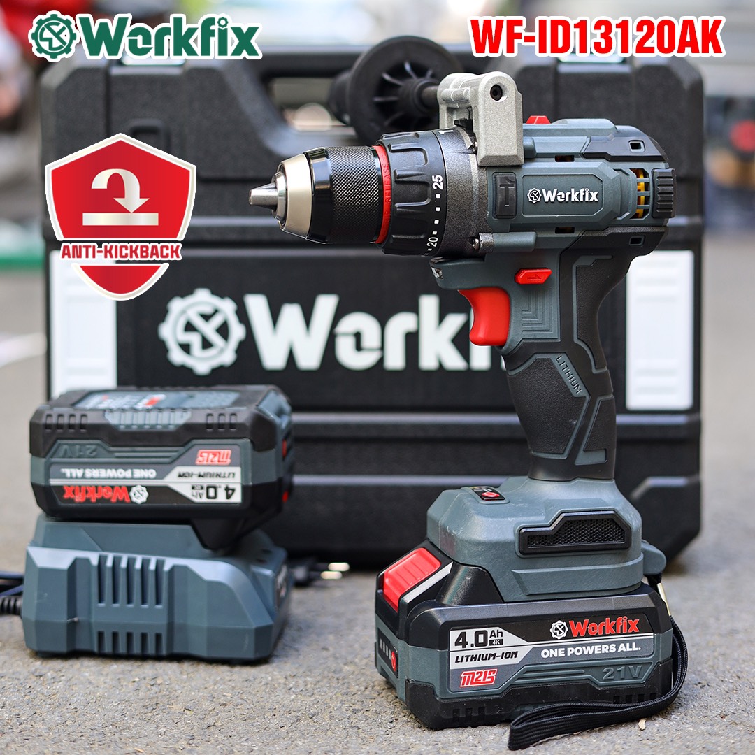 Máy Khoan Pin 3 Chức Năng 13mm Workfix WF-ID13120AK