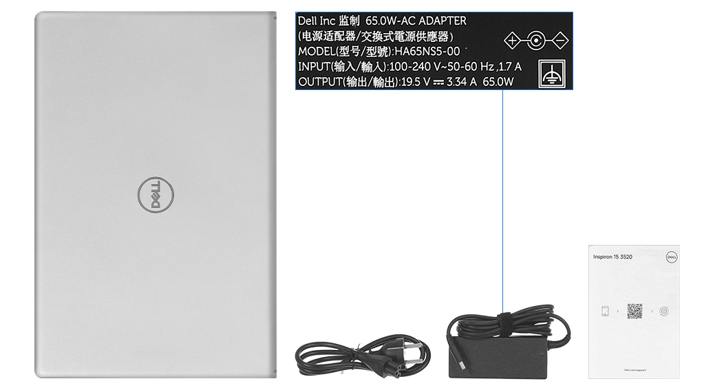 Laptop Dell Inspiron 3520 i5 1235U/ 16GB/ 512GB/ 120Hz/ OfficeHS/ Win11/ Bạc