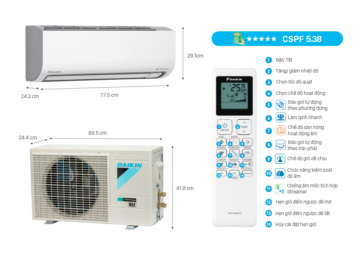 Máy lạnh Daikin Inverter 1 HP F/ATKF25ZVMV