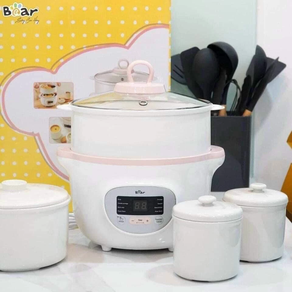 Nồi nấu cháo chậm Bear 0,8 Lít