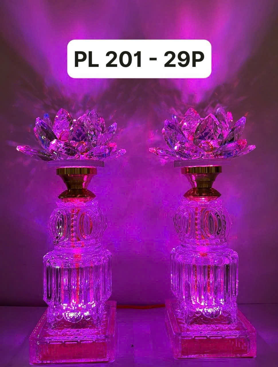 Đèn thờ pha lê hoa sen cao cấp PL 201 - 29P