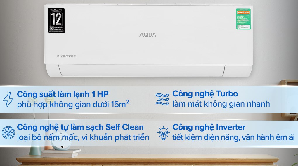 Máy lạnh AQUA Inverter 1.5 HP AQA-RV13QA3/2