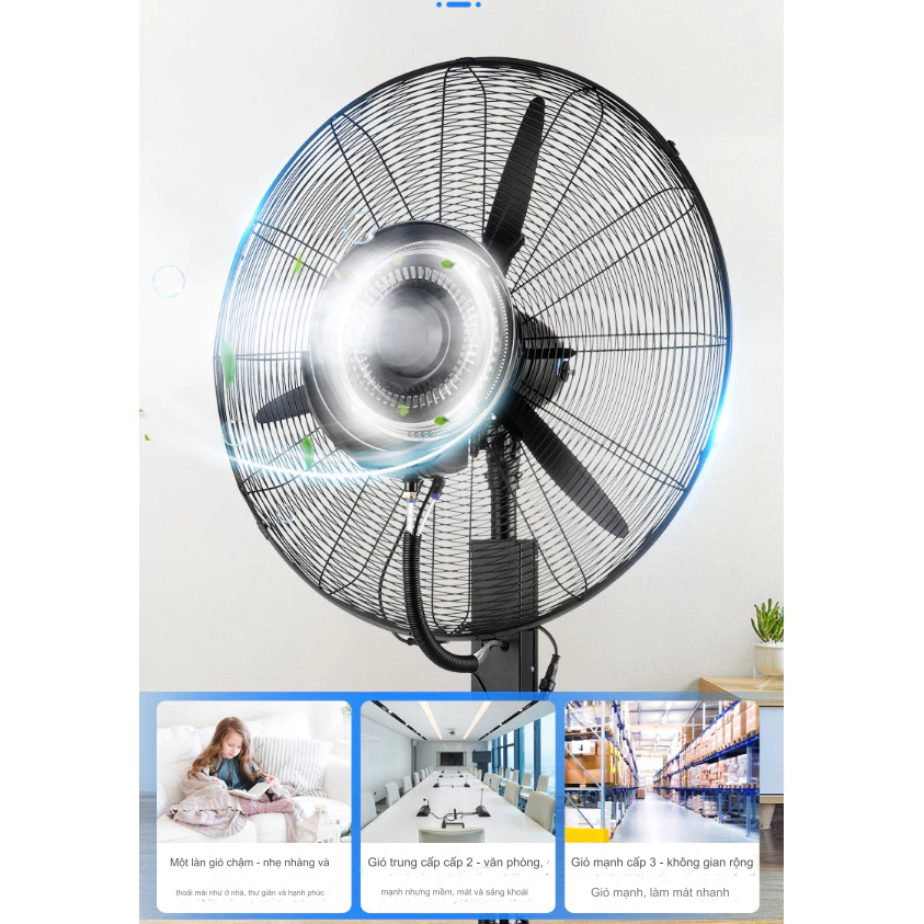 Quạt Hơi Nước Phun Sương Công Suất Lớn - Dung tích 42L