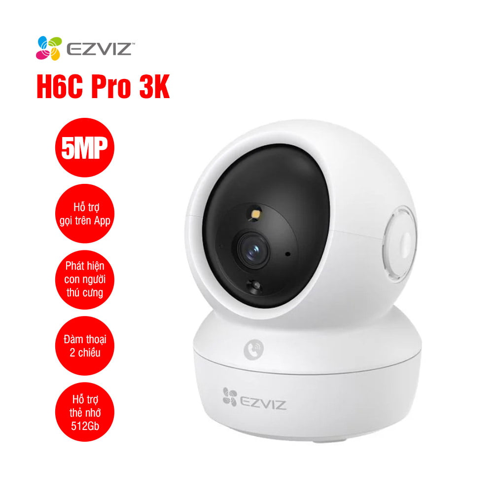 Camera Ezviz Xoay 360 Trong Nhà H6C Pro 3K (5.0MP)