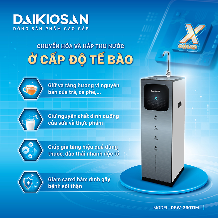 Máy lọc nước RO X-GUARD từ trường Daikiosan DSW-36011M