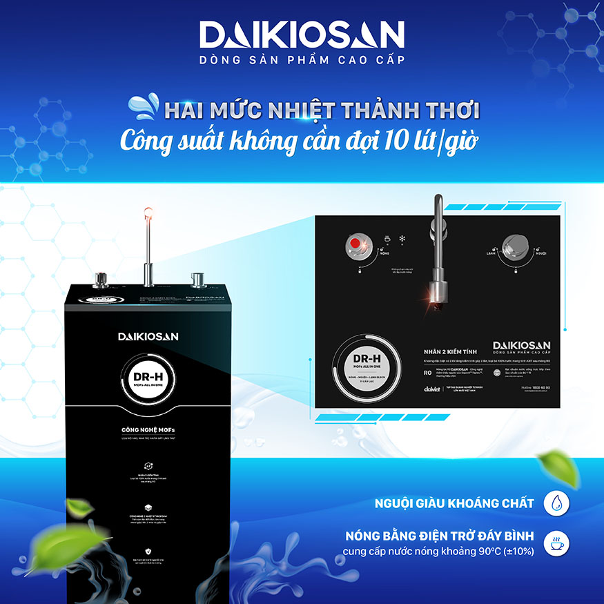 Máy lọc nước RO Dr.H nóng nguội lạnh 2D Daikiosan DN301
