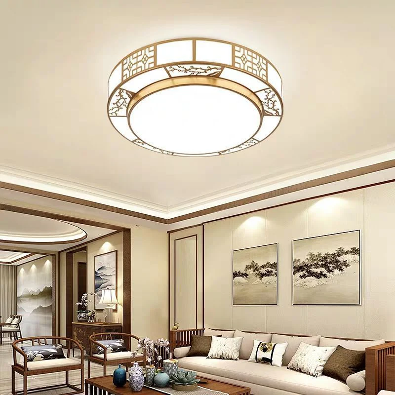 Đèn trần LED nhôm Acrylic hình hoa mận tròn cho phòng khách D500