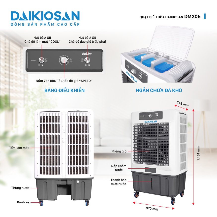Quạt điều hoà Daikiosan DM205 680W