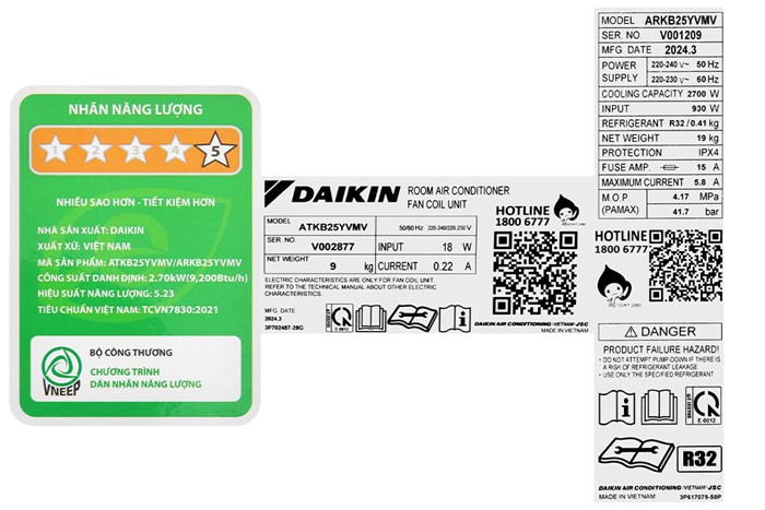 Máy lạnh Daikin Inverter 1 HP F/ATKB25YVMV