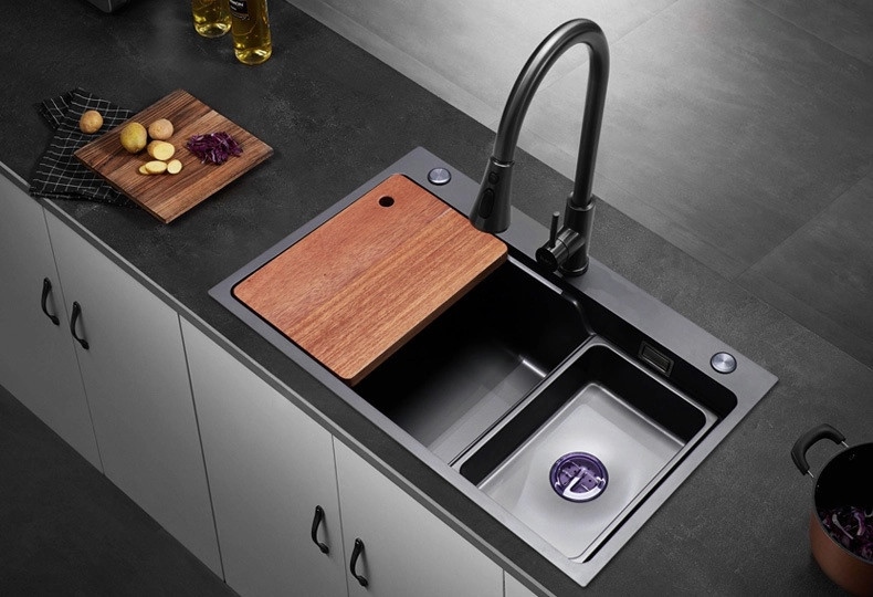 Chậu INOX 7846 NANO đen