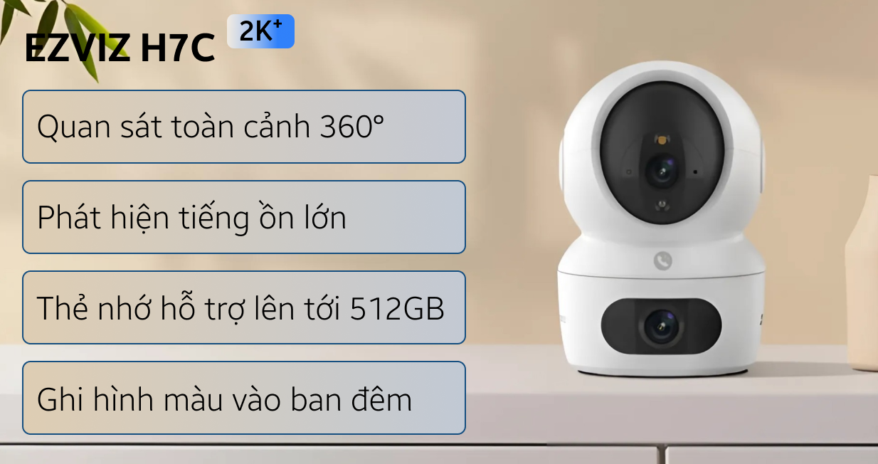 Camera IP 360 độ 8MP Ezviz 2 ống kính H7C