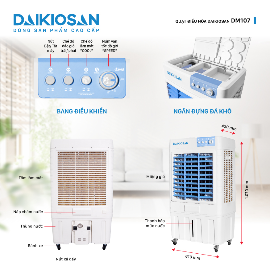 Quạt điều hoà Daikiosan DM107 200W