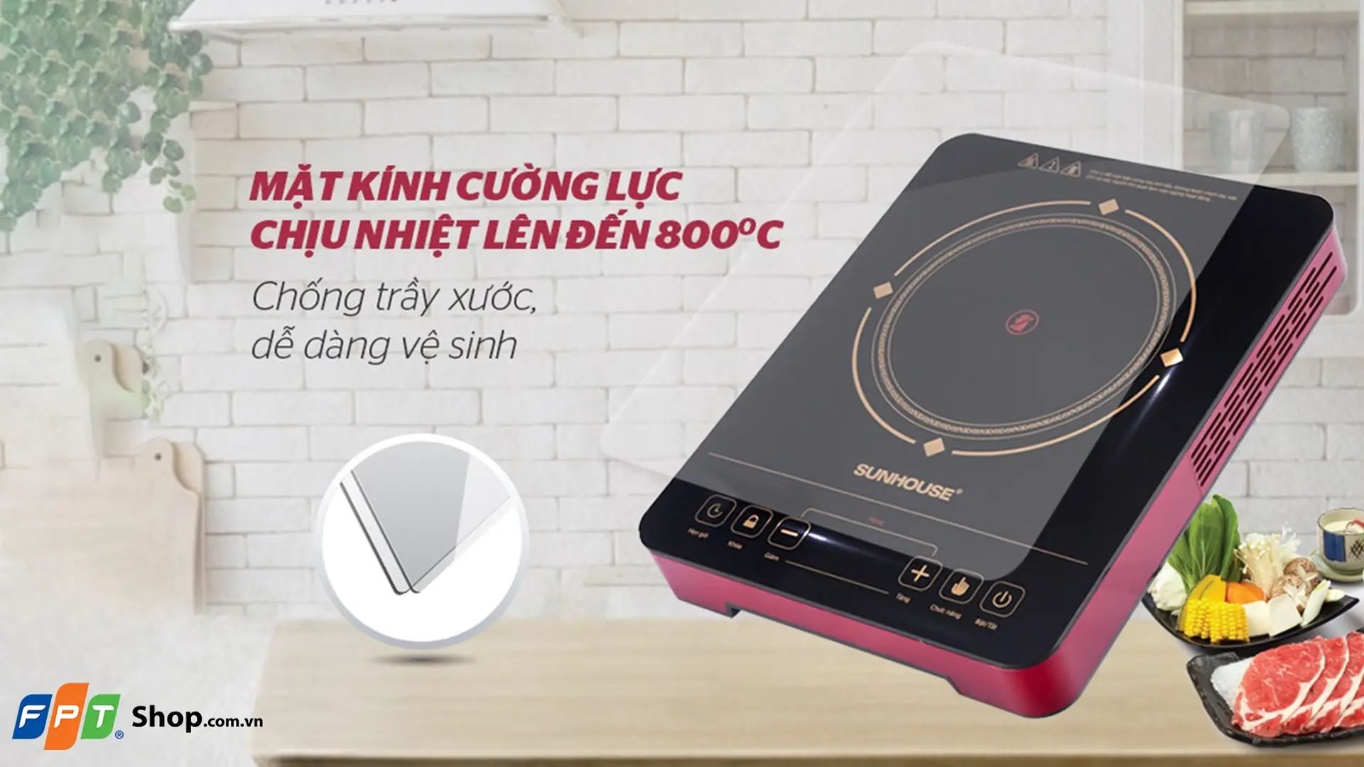 Bếp hồng ngoại đơn cảm ứng Sunhouse SHD6014 2000W