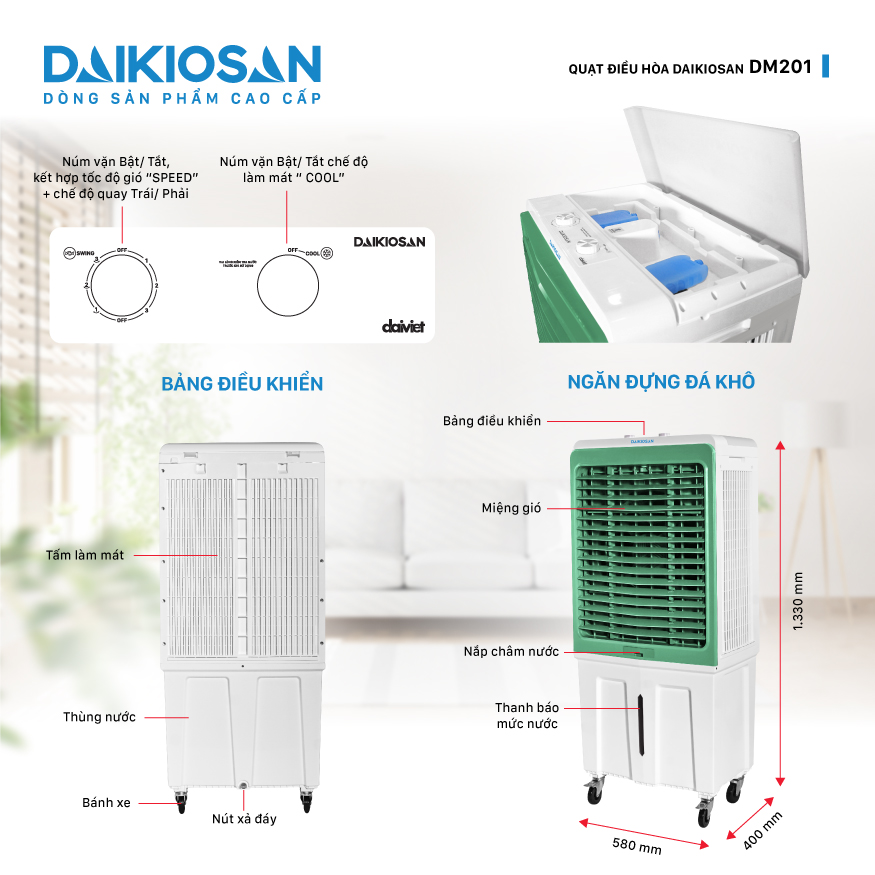 Quạt điều hoà Daikiosan DM201 180W
