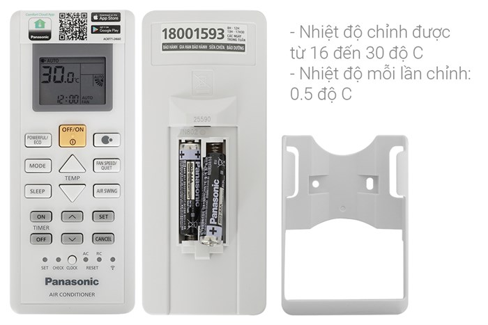 Máy lạnh Panasonic Inverter 1.5 HP CU/CS-RU/PU12AKH-8