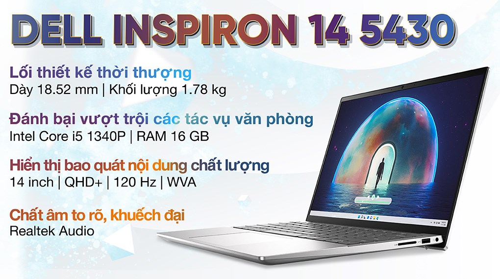 Laptop Dell Inspiron 14 5430 i5 1340P/ 16GB/ 512GB/ OfficeHS/ Win11