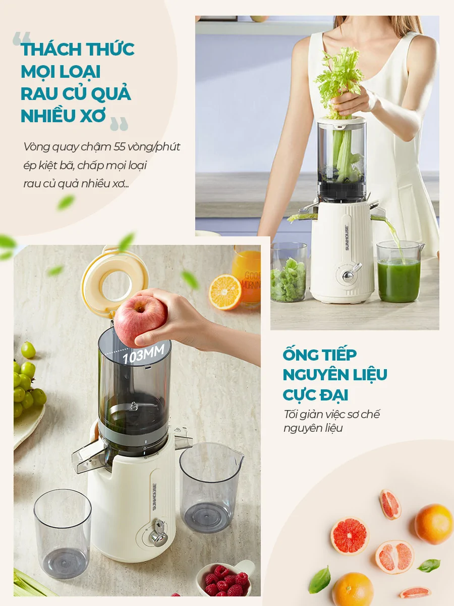 Máy Ép Chậm Sunhouse SHD5516