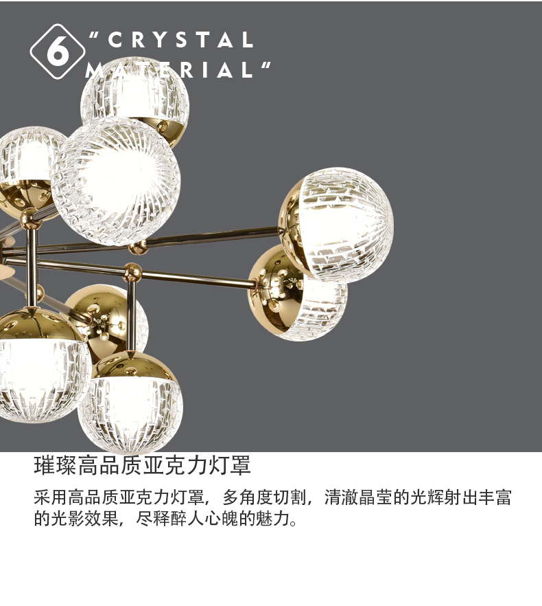 Đèn chùm pha lê khí quyển phong cách Bắc Âu