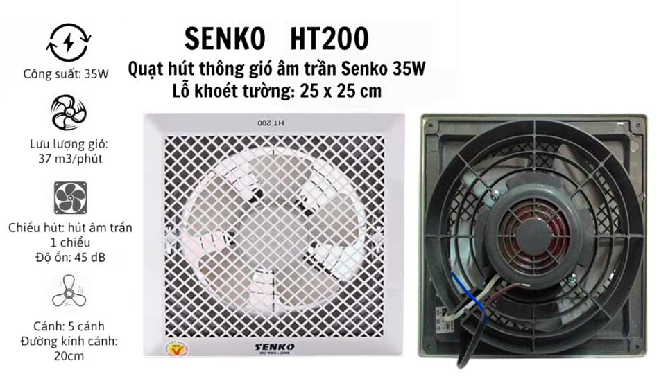 Quạt hút âm trần Senko HT200